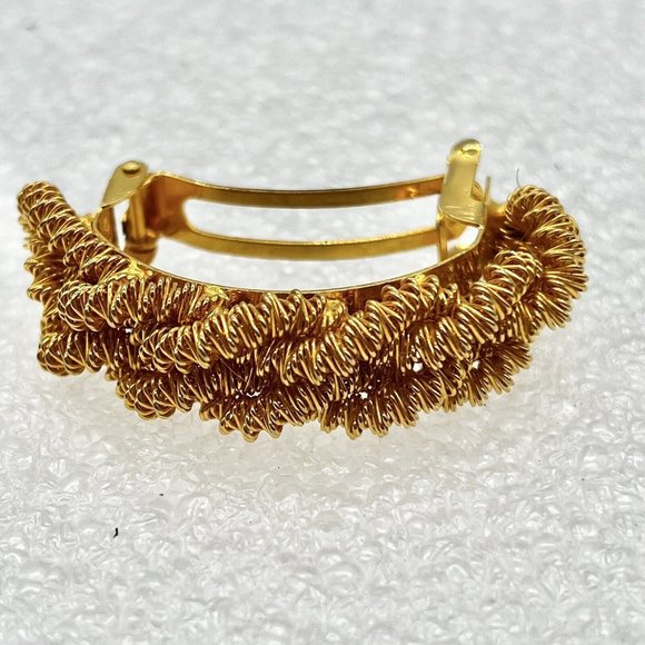 Vintage Estate Gold Tone Barrette Hair Clip Otomatic France Clip - Picture 1 of 5